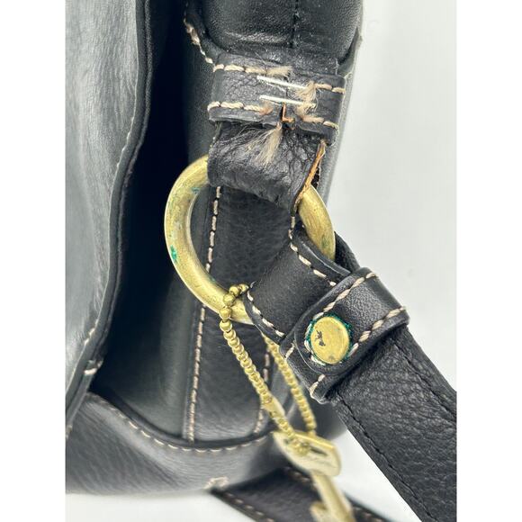 Fossil Vintage Classic 25082 Black Leather Mini Crossbody Purse Bag - Picture 6 of 8